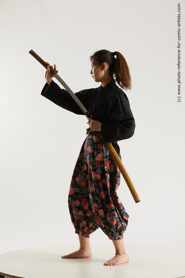 Man Young White Fighting with sword Standing poses Costumes