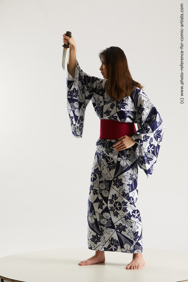 Woman Young Athletic Standing poses Asian Costumes