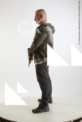 Man Adult Chubby White Fighting with gun Standing poses Casual