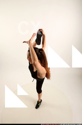 Woman Adult Athletic White Standing poses Sportswear Dance