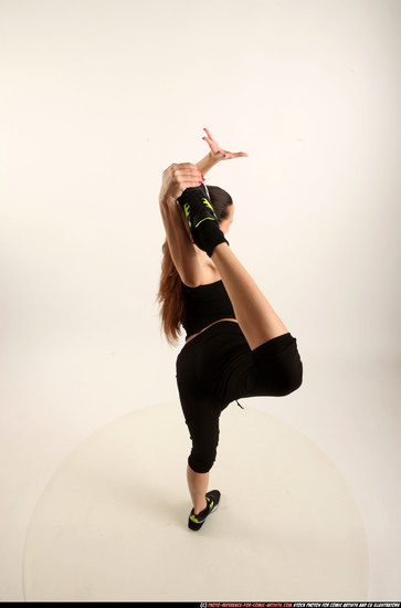 Woman Adult Athletic White Standing poses Sportswear Dance