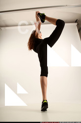 Woman Adult Athletic White Standing poses Sportswear Dance