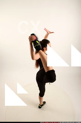 Woman Adult Athletic White Standing poses Sportswear Dance