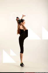 Woman Adult Athletic White Standing poses Sportswear Dance