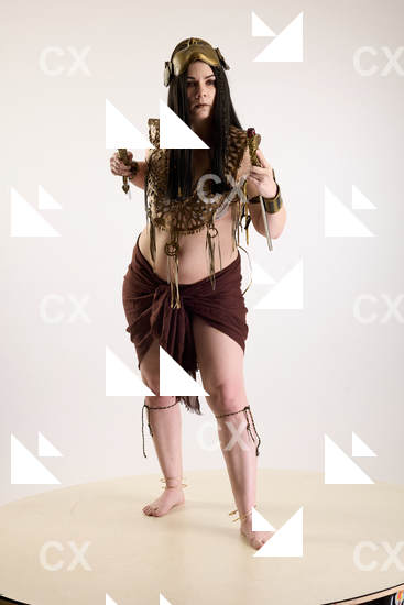 Woman Adult Average White Fighting with knife Standing poses Costumes