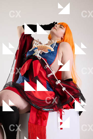 Woman Adult Chubby White Daily activities Sitting poses Costumes