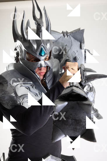 Man Adult Average White Standing poses Costumes Fighting with mace