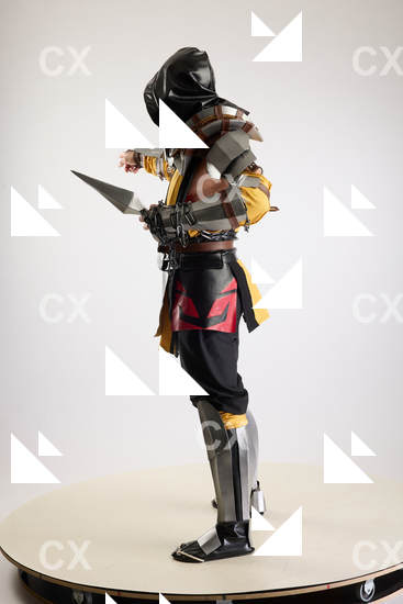 Man Adult Average White Standing poses Costumes Fighting with knife