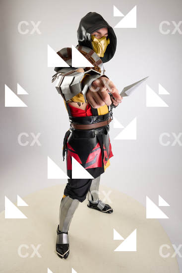 Man Adult Average White Standing poses Costumes Fighting with knife