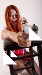 TINA KNEELING POSE WITH GUNS