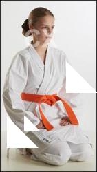 Kneeling karate girl Selin