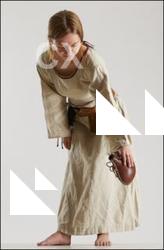 Medieval village woman poses Vinga