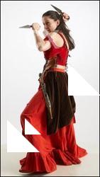 Medieval warrior woman poses Zolzaya