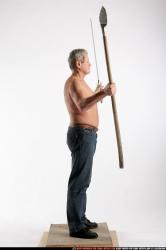 Man Old Chubby White Martial art Standing poses Pants