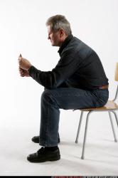 Man Old Average White Martial art Sitting poses Casual