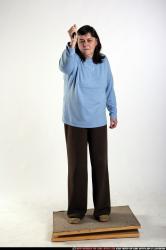 Woman Old Chubby White Fighting with knife Standing poses Casual