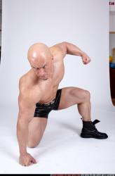 Man Adult Muscular White Fist fight Kneeling poses Underwear