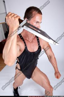 2009 08 FREDDIE KILLER KNIFE STABBING POSES 07.JPG