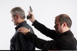 Old Chubby White Fighting with gun Standing poses Casual Men