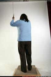 Woman Old Chubby White Fighting with sword Standing poses Casual