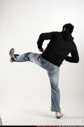 Man Adult Chubby Black Kick fight Standing poses Sportswear