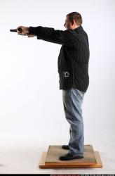 Man Adult Chubby White Fighting with gun Standing poses Casual