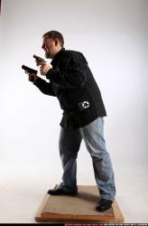 Man Adult Chubby White Fighting with gun Standing poses Casual