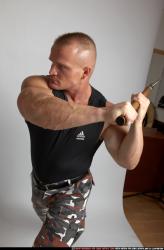 Adult Muscular White Fighting with sword Standing poses Casual Men