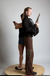 Adult Muscular White Fighting with gun Standing poses Casual Women
