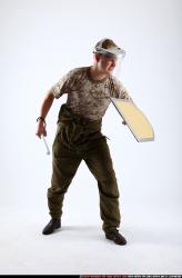 Man Adult Average White Martial art Standing poses Army