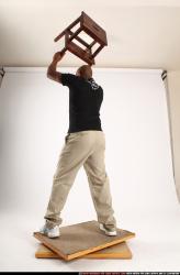 Man Old Average Black Throwing Standing poses Casual