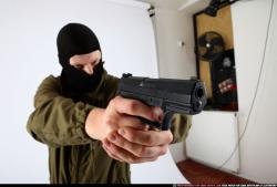 Man Adult Average White Fighting with gun Standing poses Army