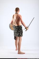 Man Adult Average White Fighting with sword Standing poses Underwear