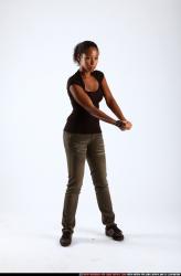 Woman Young Athletic Black Fighting with sword Standing poses Casual