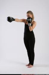 Woman Adult Athletic White Fist fight Standing poses Sportswear