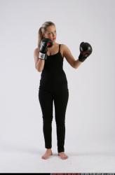 Woman Adult Athletic White Fist fight Standing poses Sportswear