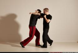 Adult Athletic White Martial art Moving poses Sportswear Men