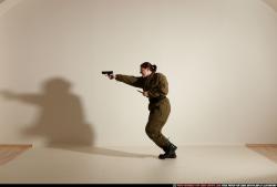 Woman Adult Average White Fighting with gun Moving poses Army