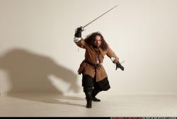 Man Adult Average White Fighting with sword Moving poses Army