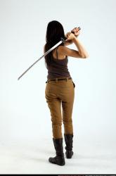 Woman Young Athletic Fighting with sword Standing poses Casual Asian