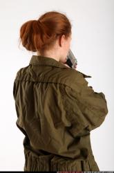 Woman Adult Athletic White Fighting with gun Detailed photos Army