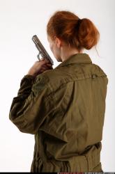 Woman Adult Athletic White Fighting with gun Detailed photos Army