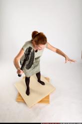 Woman Adult Average White Fighting with sword Standing poses Army