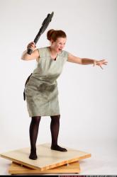 Woman Adult Average White Fighting with sword Standing poses Army