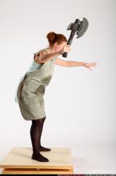 Woman Adult Average White Fighting with sword Standing poses Army