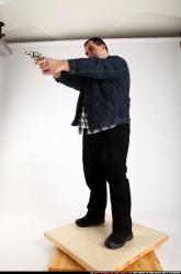 Man Adult Chubby White Fighting with gun Standing poses Casual