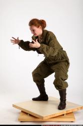 Woman Adult Athletic White Fist fight Standing poses Army