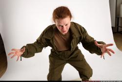 Woman Adult Athletic White Fist fight Standing poses Army