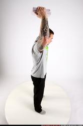 Man Adult Athletic White Throwing Standing poses Sportswear