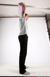 Man Adult Athletic White Throwing Standing poses Sportswear